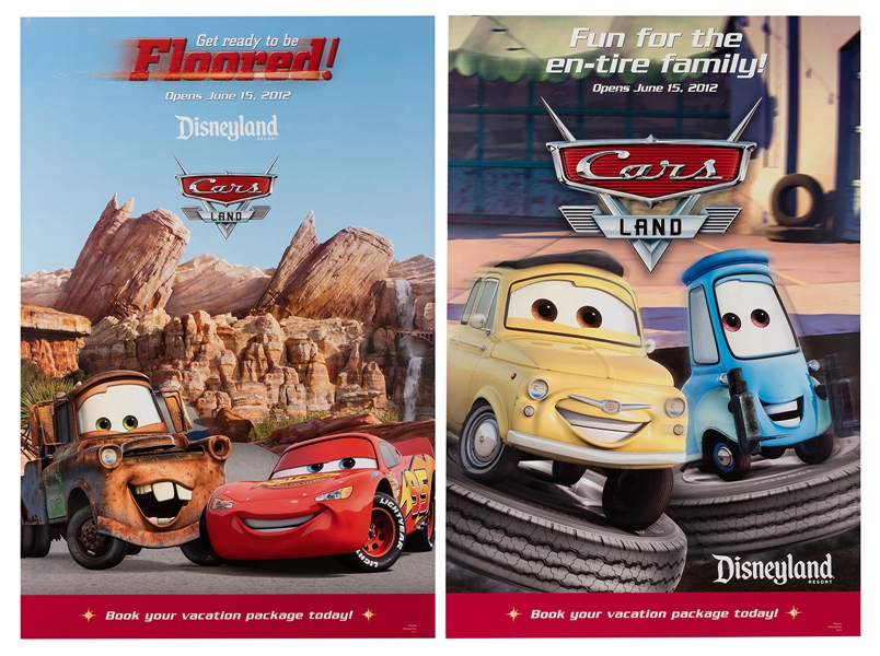 Set of Two Cars Land opening day posters.