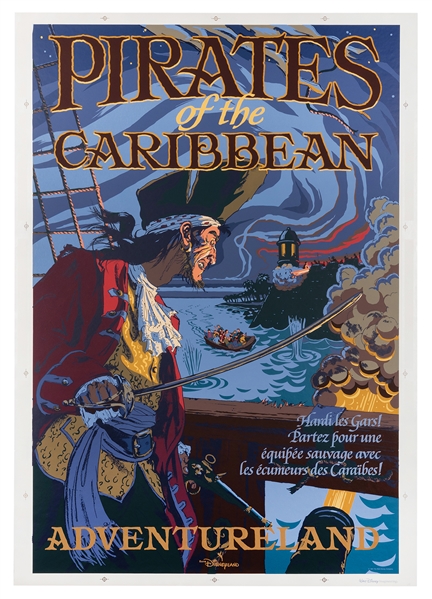 Pirates of the Caribbean silk-screened poster.