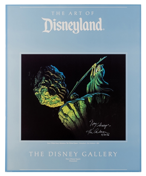 Disney Gallery signed poster depicting the Old Hag in Snow White attraction.