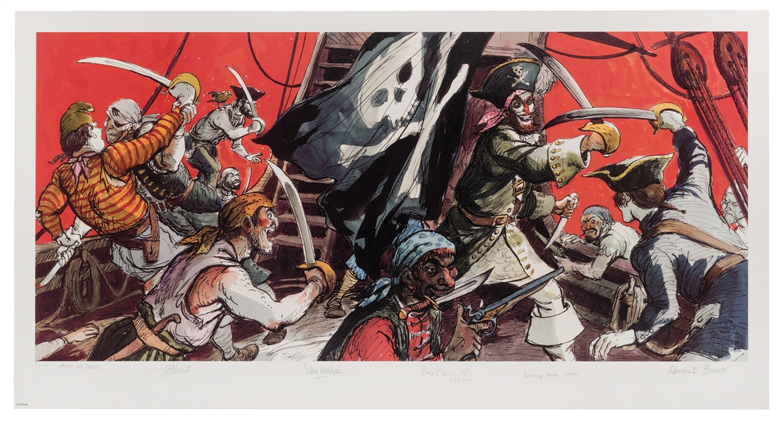 Disney Gallery signed lithograph of Pirates of the Caribbean.