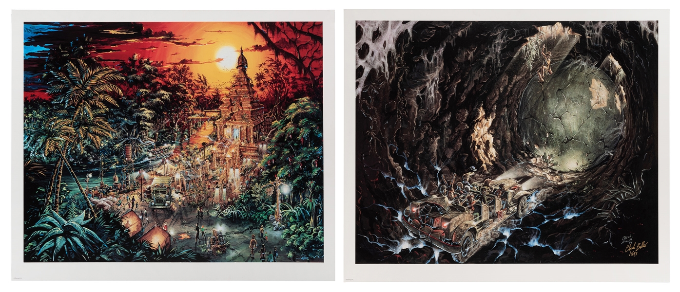 Two Indiana Jones concept art lithographs.