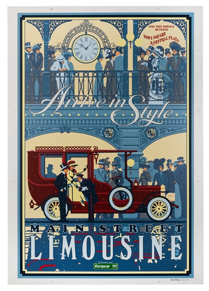 Main Street Limousine silk-screened poster