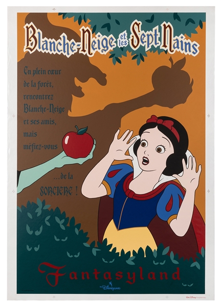Blanche-Neige et les Sept Nains (Snow White and the Seven Dwarfs) silk-screened poster.