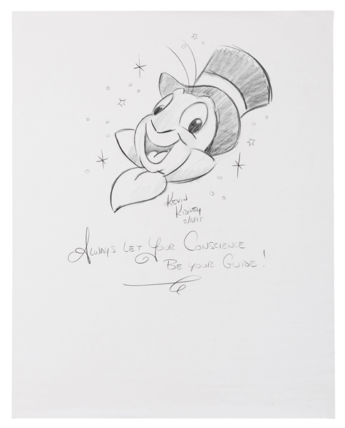 Portrait of Jiminy Cricket by famed Disney artist Kevin Kidney