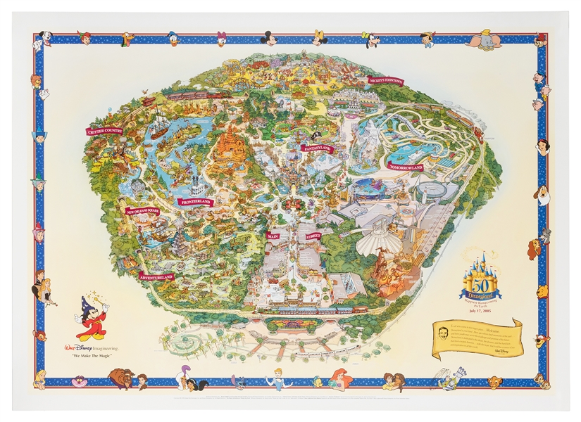 Walt Disney Imagineering Exclusive Disneyland 50th anniversary map.