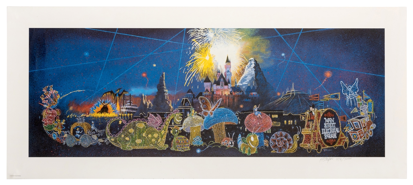 Main Street Electrical Parade signed cast member lithograph.