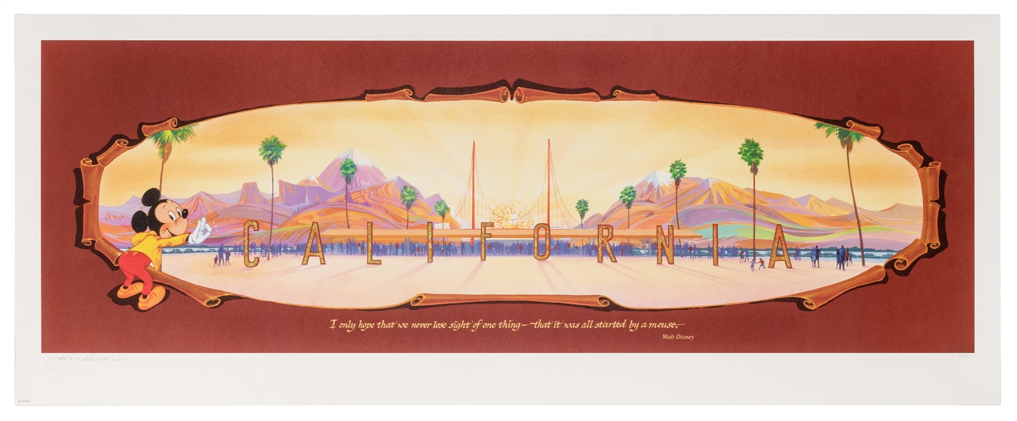 California Adventure Opening Day signed lithograph.
