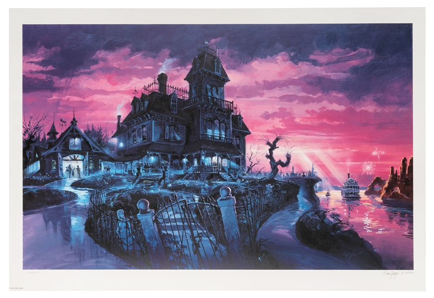 Disneyland Paris Phantom Manor concept art signed lithograph.