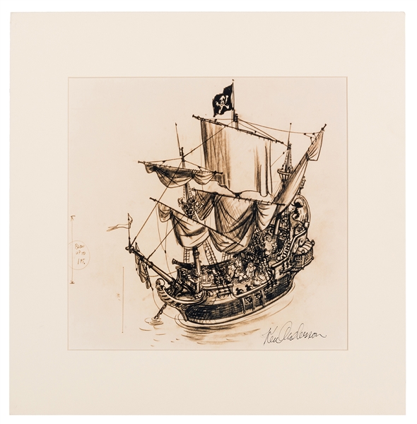 Captain Hook’s Pirate Ship Disney Gallery signed photolithograph.