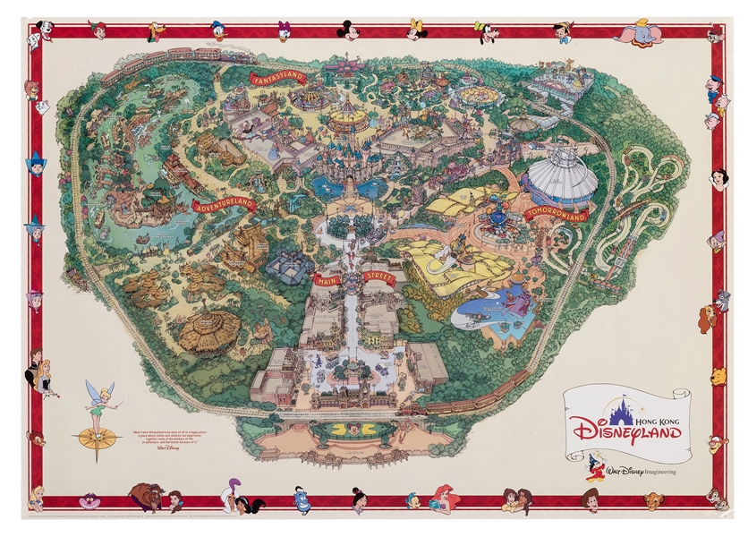 Six Hong Kong Disneyland Imagineering Opening Day Maps.