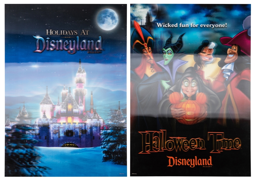 Two Disneyland lenticular holiday posters.