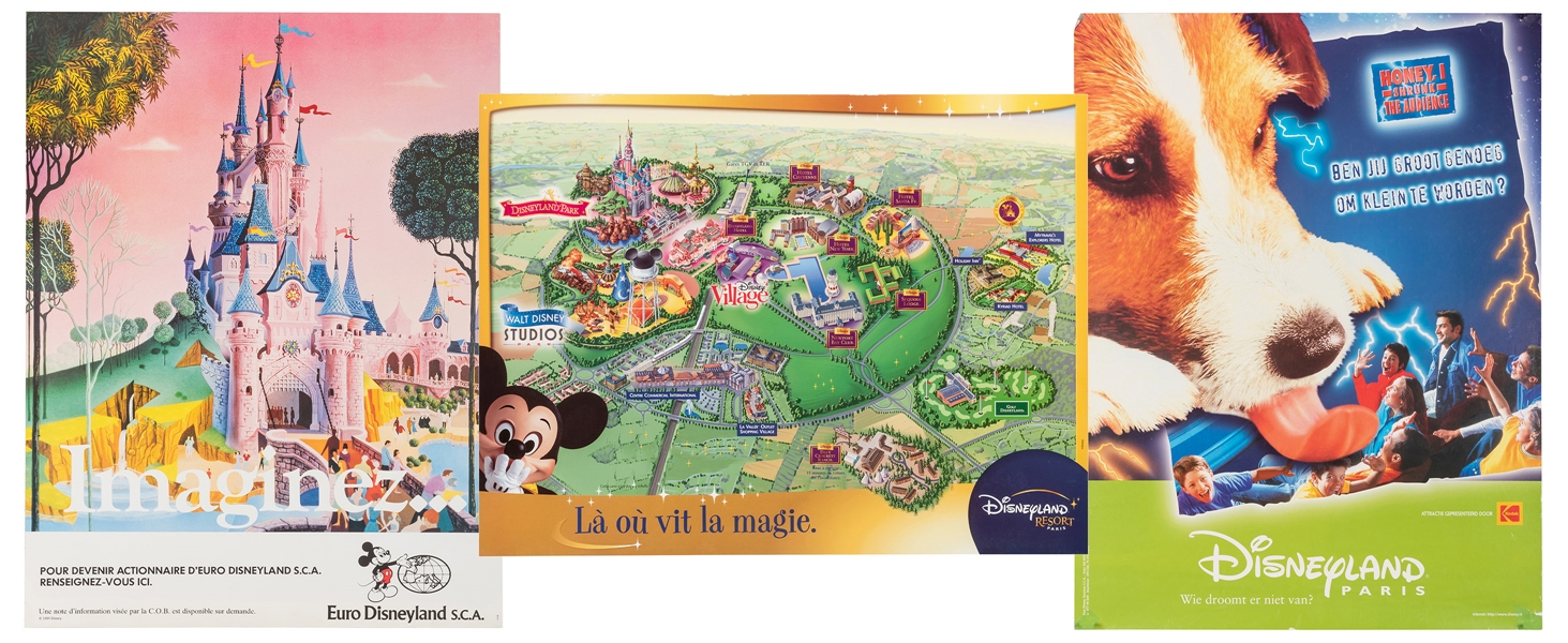 Lot of 3 EuroDisneyland/Disneyland Paris Posters.