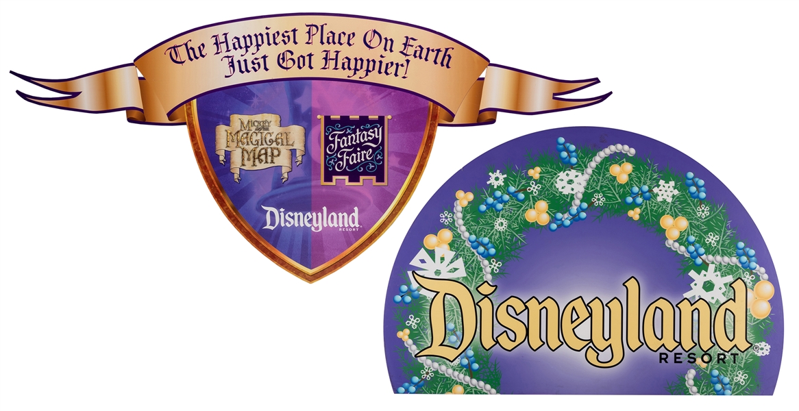 Lot of two Disneyland Park Signs.