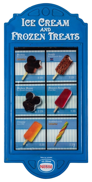 Original 1980s Ice Cream vending cart sign from Walt Disney World