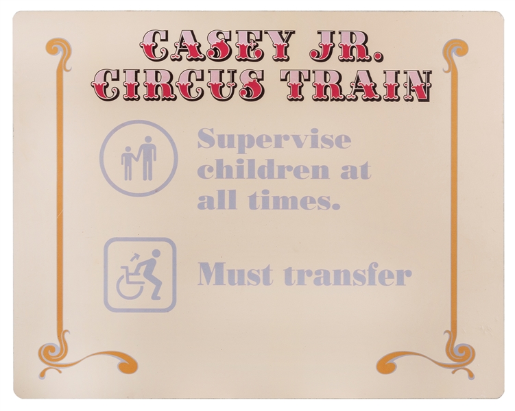 Casey Jr. Circus Train Disneyland sign.
