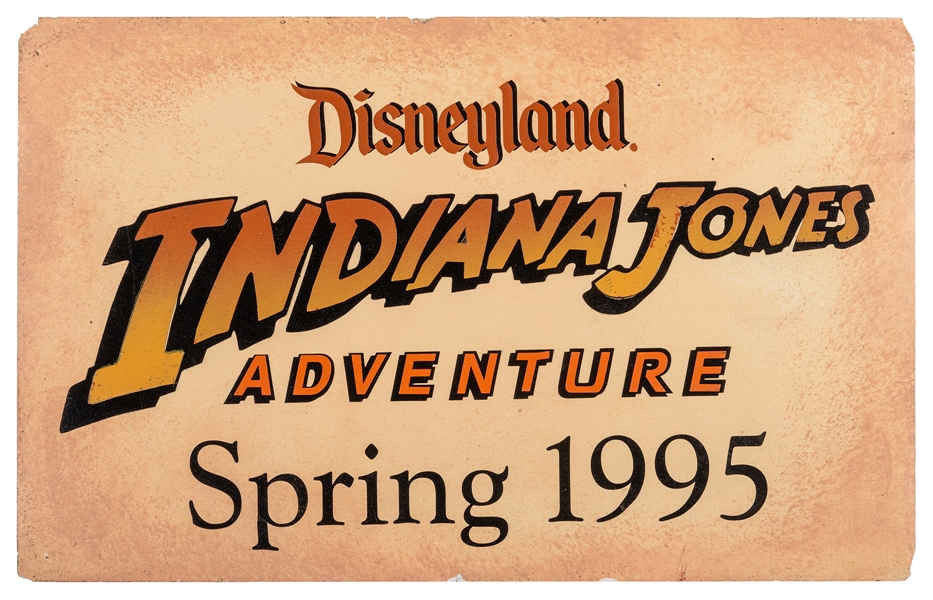 Small Indiana Jones Adventure teaser sign.