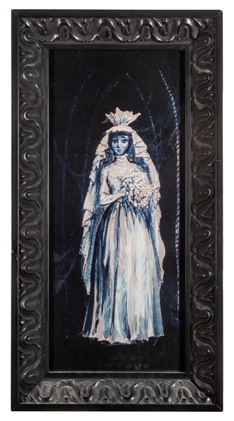 Lenticular of Marc Davis Ghost Bride concept art for Haunted Mansion.