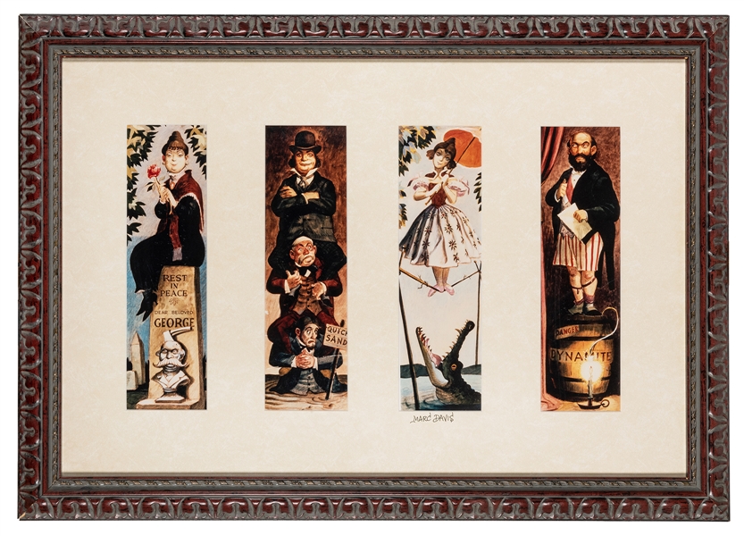 Haunted Mansion stretching portraits photolithographic print.