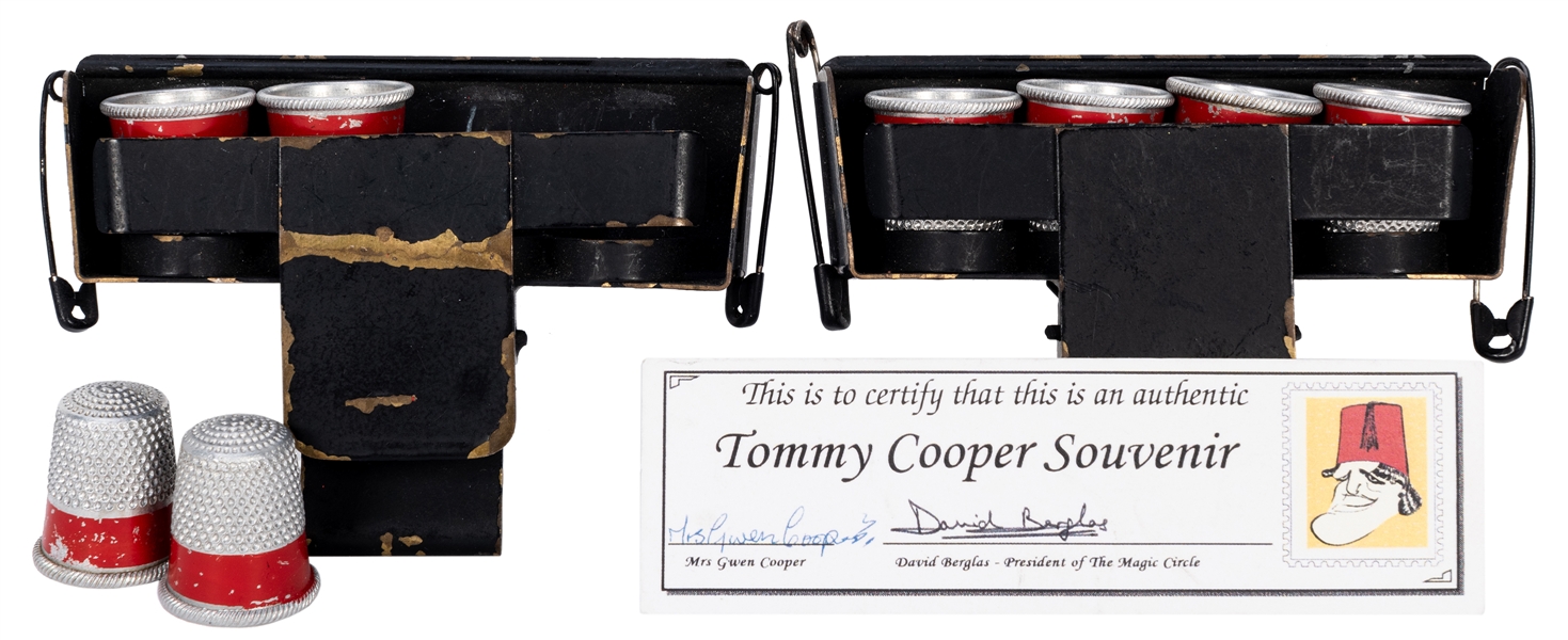 Tommy Cooper Personally Owned Thimbles and Clips.
