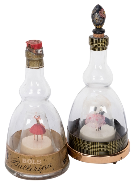 Pair of Wind-Up Musical Dancers / Ballerina Wine Bottles.