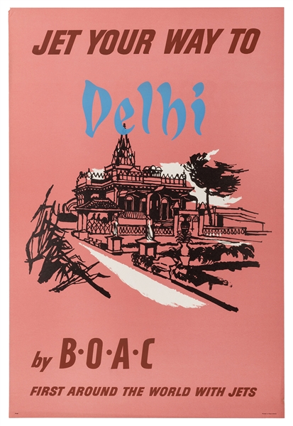 BOAC. Jet Your Way to Delhi. 1957.