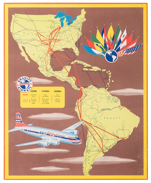 [Map] Braniff International Airways.