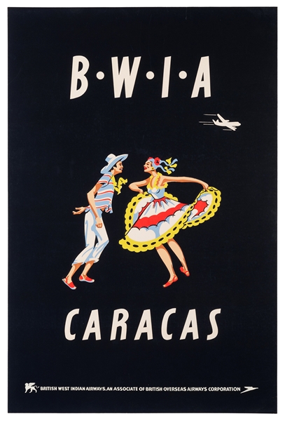 Caracas. British West Indian Airways/BWIA. Circa 1950s. 