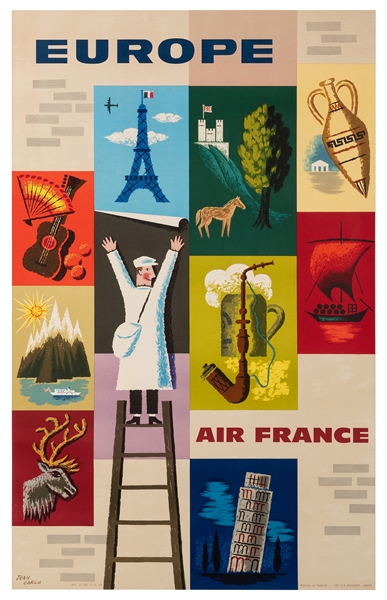 Carlu, Jean (French, 1900–1997). Europe. Air France. 