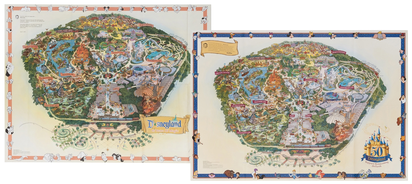 Disneyland 2000/2005 Souvenir Maps. 