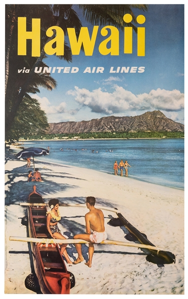 Hawaii Via United Air Lines. Circa 1960s.