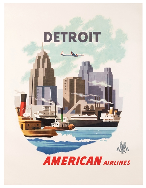 Hill, Bern (American, 1911–1977). Detroit. American Airlines. 
