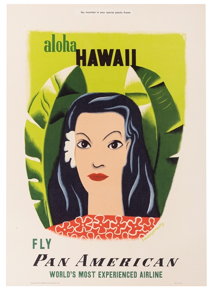 Kauffer, Edward McKnight (American, 1890–1954). Aloha Hawaii. Fly Pan American. 1953. 