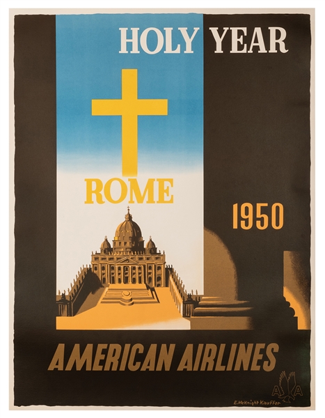 Kauffer, Edward McKnight (American, 1890–1954). Holy Year. Rome. American Airlines.