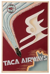 TACA Airways. Original Airline Poster Art.