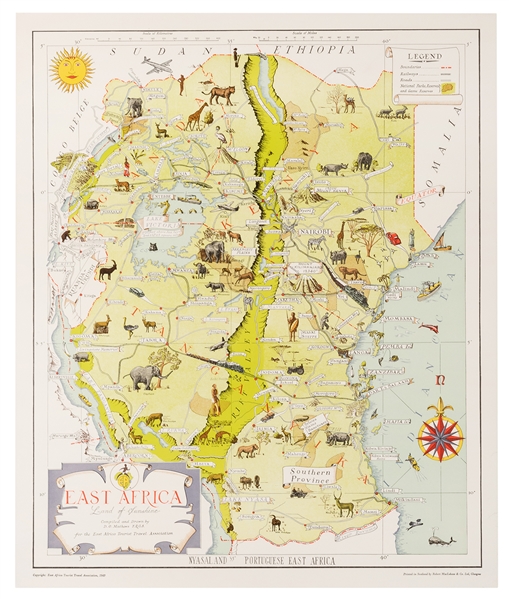 [Map] Mathews, D.O. East Africa. Land of Sunshine.
