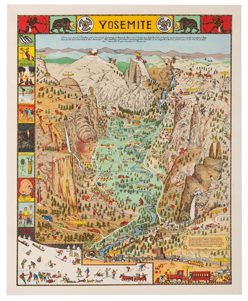 Mora, Jo (1876-1947). Yosemite. Map of Yosemite National Park.