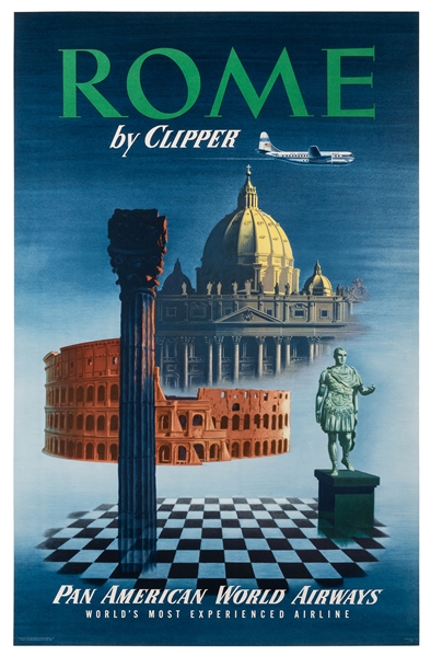 Rome by Clipper. Pan American World Airways.