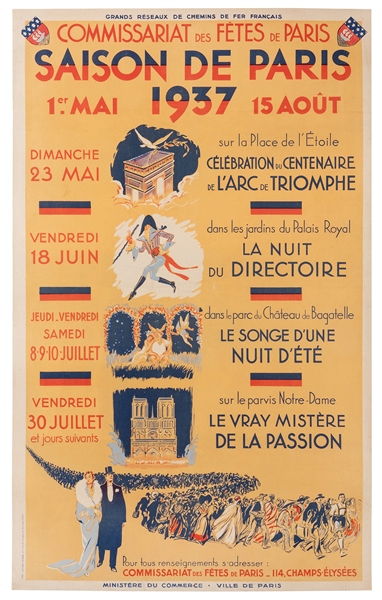 Saison de Paris, 1937. Commissariat des Fêtes de Paris.