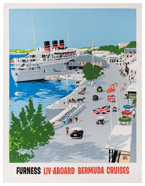 Treidler, Adolf (1886-1981). Furness. Liv-Aboard Bermuda Cruises.