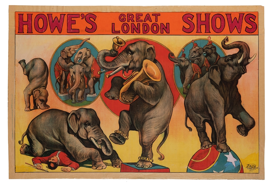 Erie Circus Stock Poster. Trained Elephants.