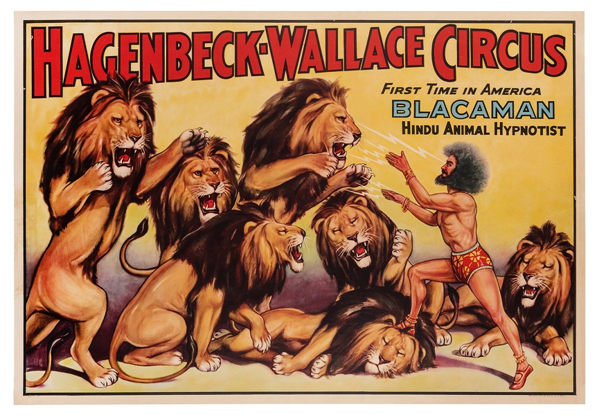 Hagenbeck-Wallace Circus. Blacaman Hindu Animal Hypnotist.