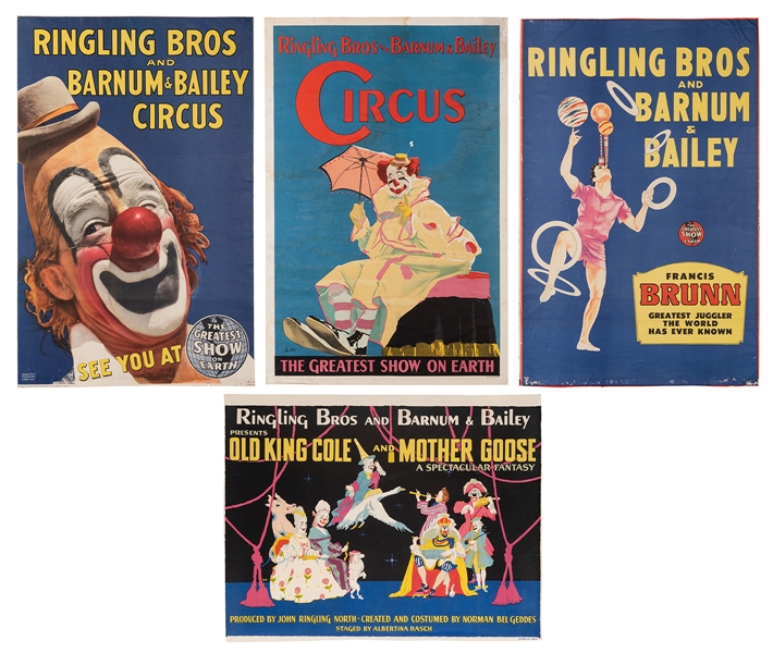 Ringling Brothers and Barnum & Bailey. Group of Four Circus Posters.