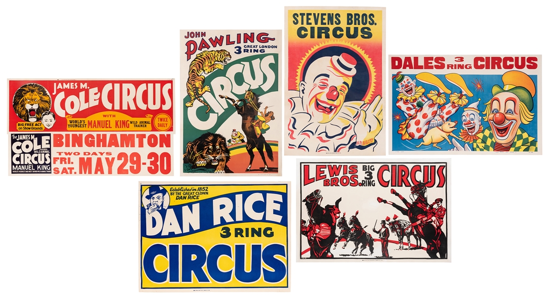 Group of 12 Vintage Circus Posters.