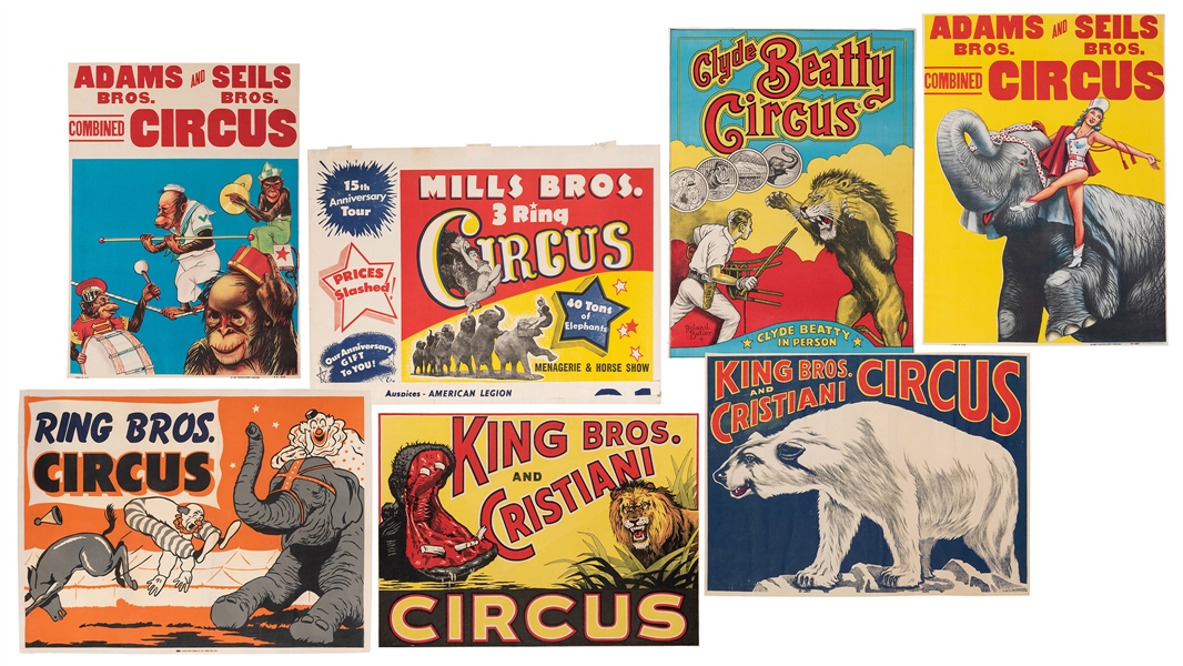 Group of 7 Circus Posters.