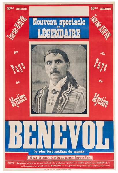 Benevol (Luigi Maria Benevolo). Nouveau Spectacle du Légendaire Benevol.