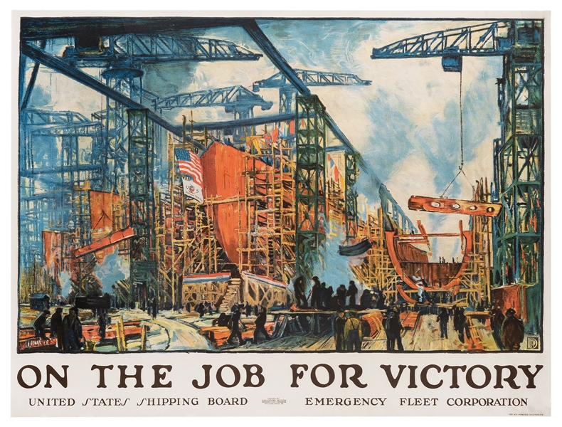 Lie, Jonas (1880 – 1940). On the Job for Victory. 