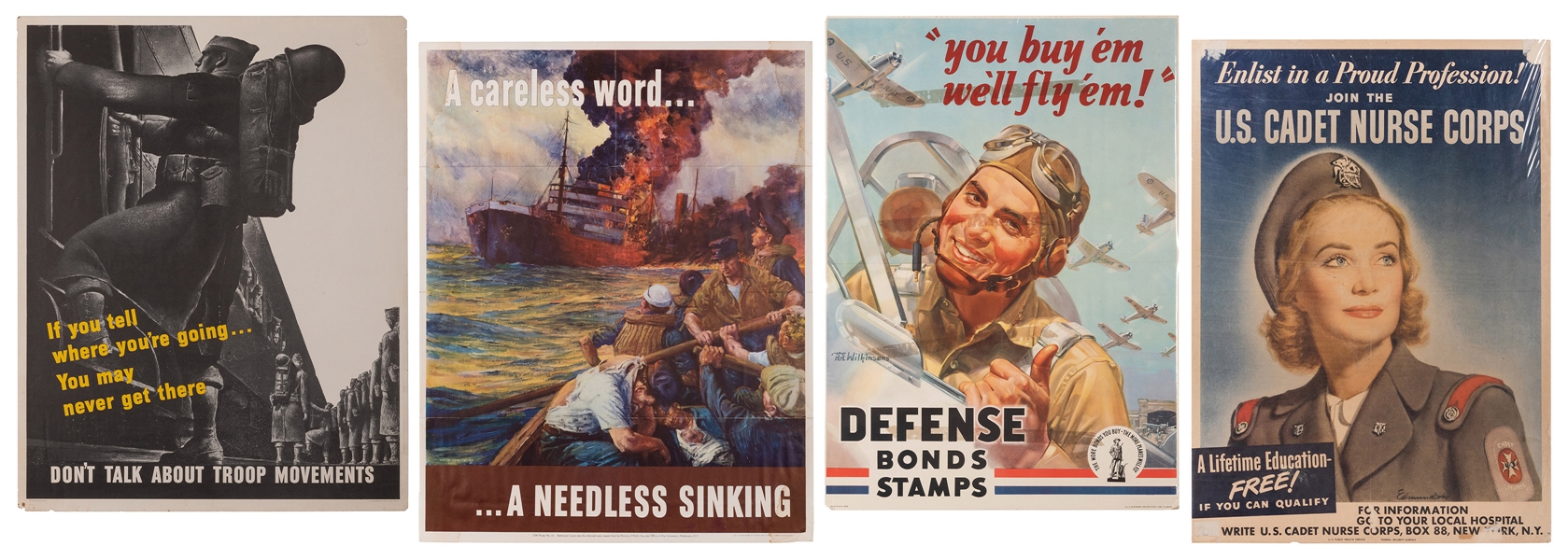 Four World War II Propaganda Posters.
