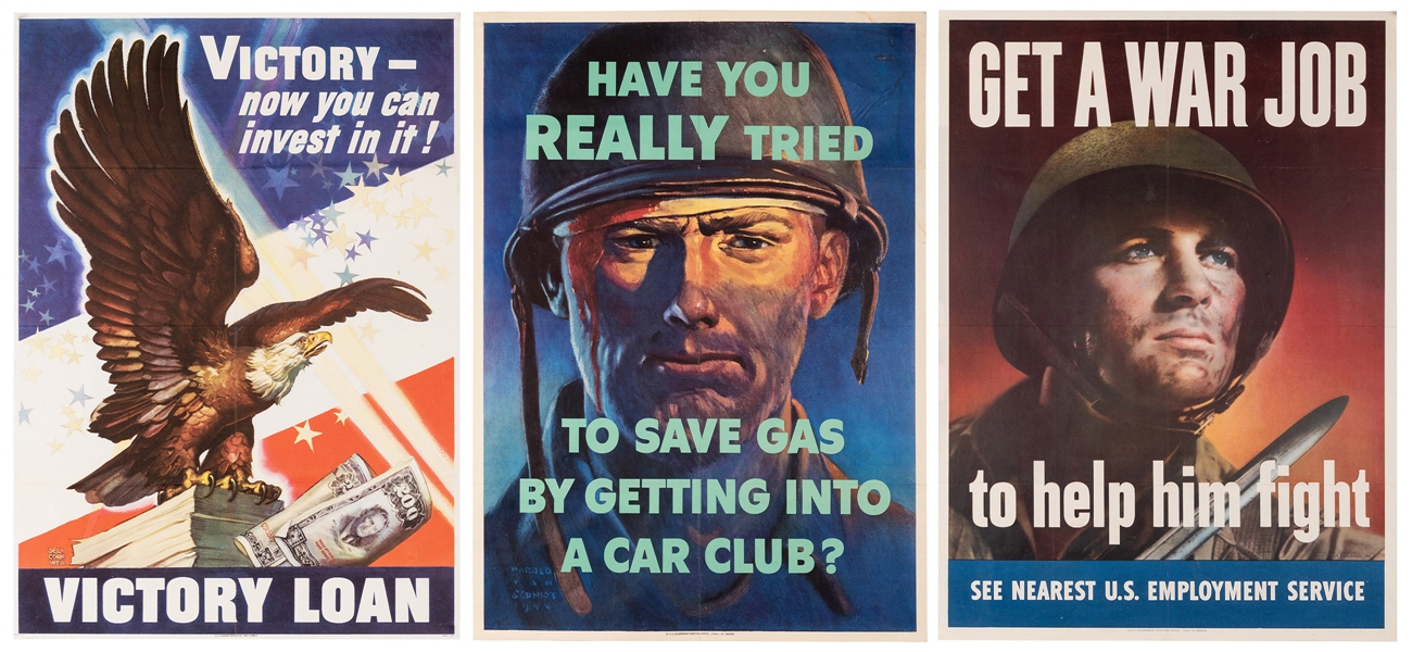 Trio of World War II Propaganda Posters.