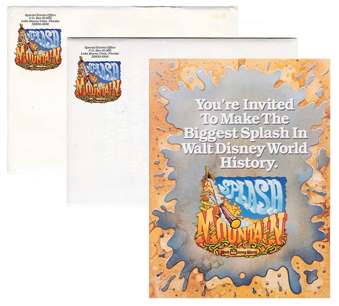 Splash Mountain at Walt Disney World Opening Media Invitations.
