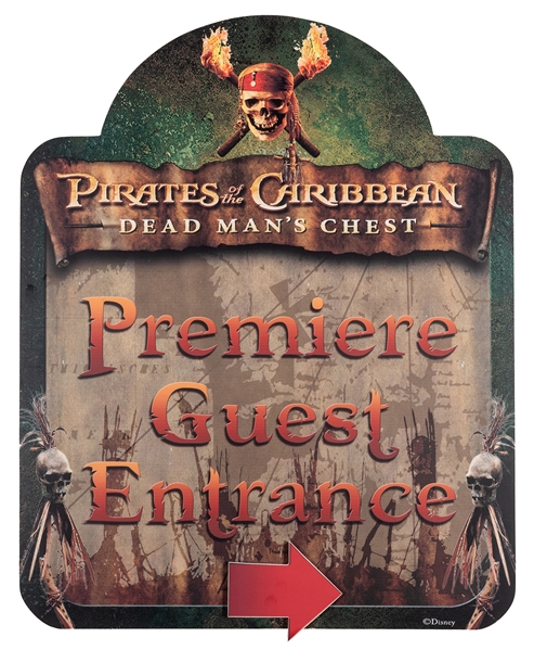 Pirates of the Caribbean Dead Man’s Chest Disneyland Movie Premier sign.